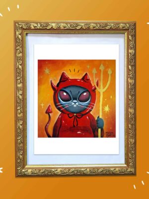 Li'l Devil Cat Print, 8.5 x 11 in